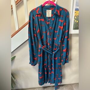 Anthropologie Haute Dog Dachshund Shirt Dress from 33 of 52 Conversations Size 4